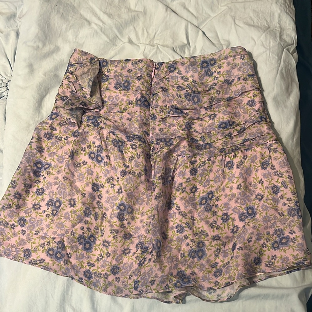 INTERMIX Pink and Purple Floral Skirt